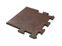 MAX3 Gumová dlažba PUZZLE krajný diel hnedá 500 x 500 x 25 mm