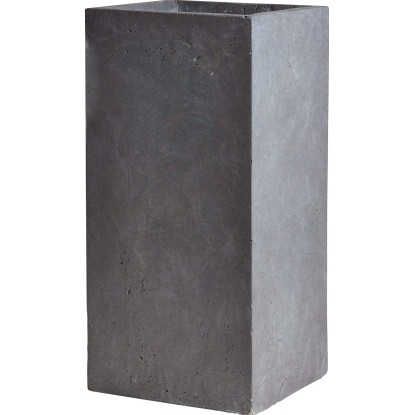 Mega Collections Kvetináč Clayfibre Cubi High autentická sivá 23 x 23 x 50 cm