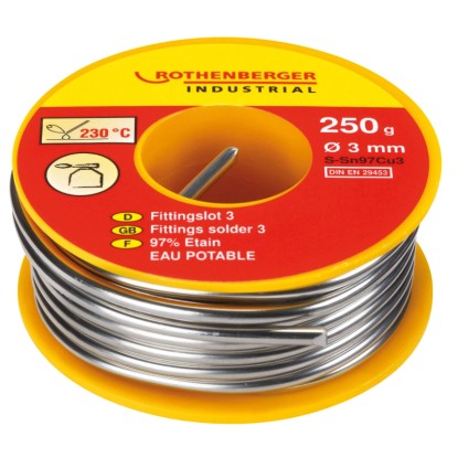 ROTHENBERGER Fitingová mäkká spájka Fittingslot 3, S-Sn97Cu3 pr. 3 mm, 250 g