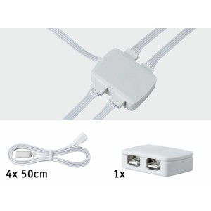 Paulmann YourLED Junction Box: 4-cestný rozbočovač pre LED pásy, vr. prepojovacieho kábla.
