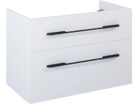 Maximus Skrinka pod umývadlo Madrid, 2 zás., matná biela + čierne úchytky, 80 cm