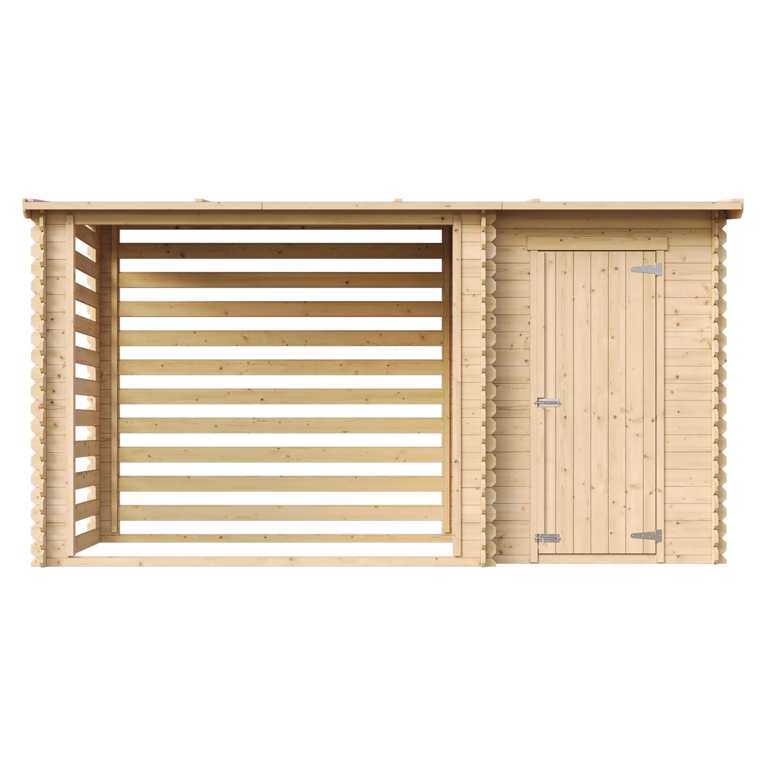 E-shop Timbela Drevený záhradný domček M205 bez podlahy, 348 x 146 cm