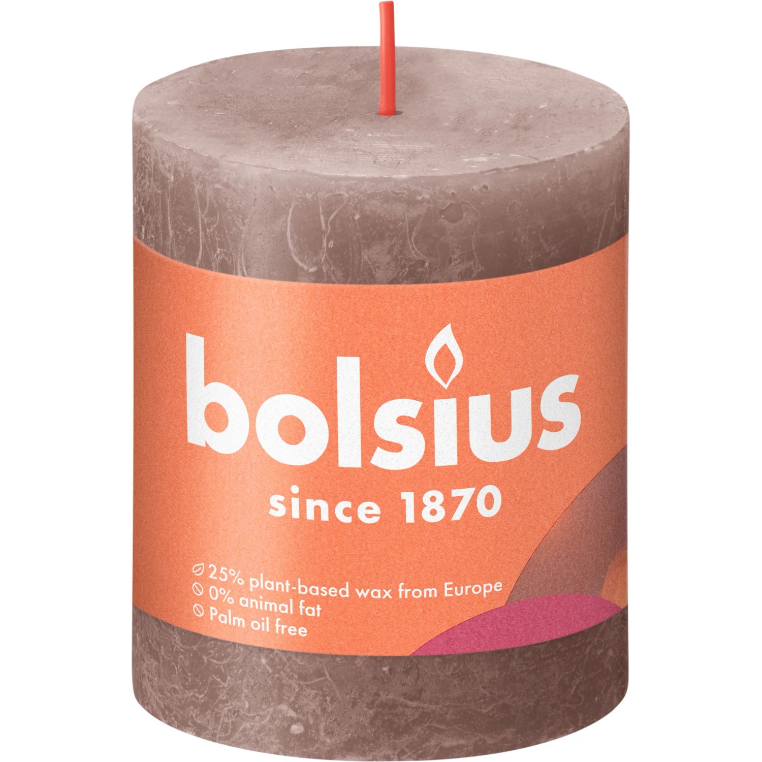 E-shop Bolsius Sviečka valcová Rustic Rustic Taupe 68 x 80 mm
