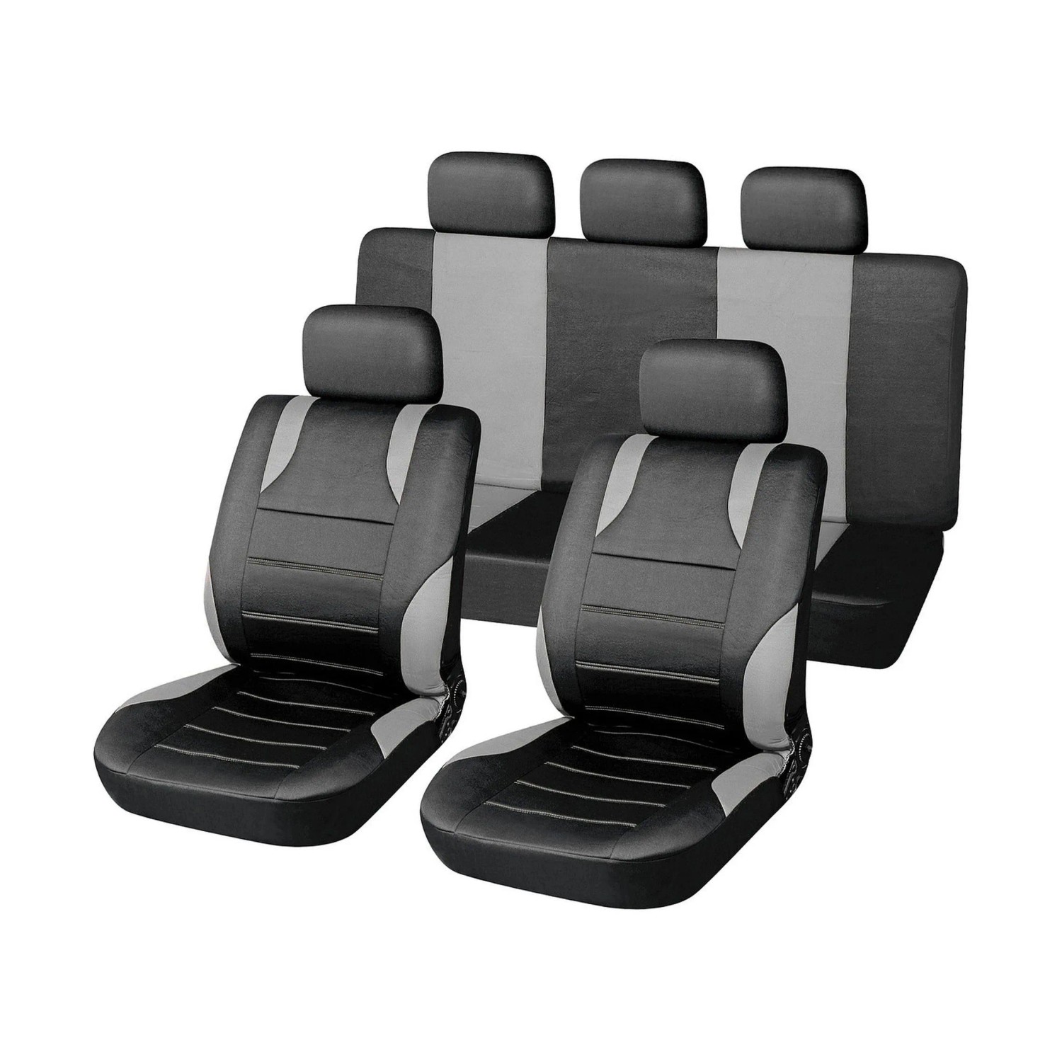 E-shop COMPASS Poťahy sedadiel súprava SPORT sivé AIRBAG 9 ks