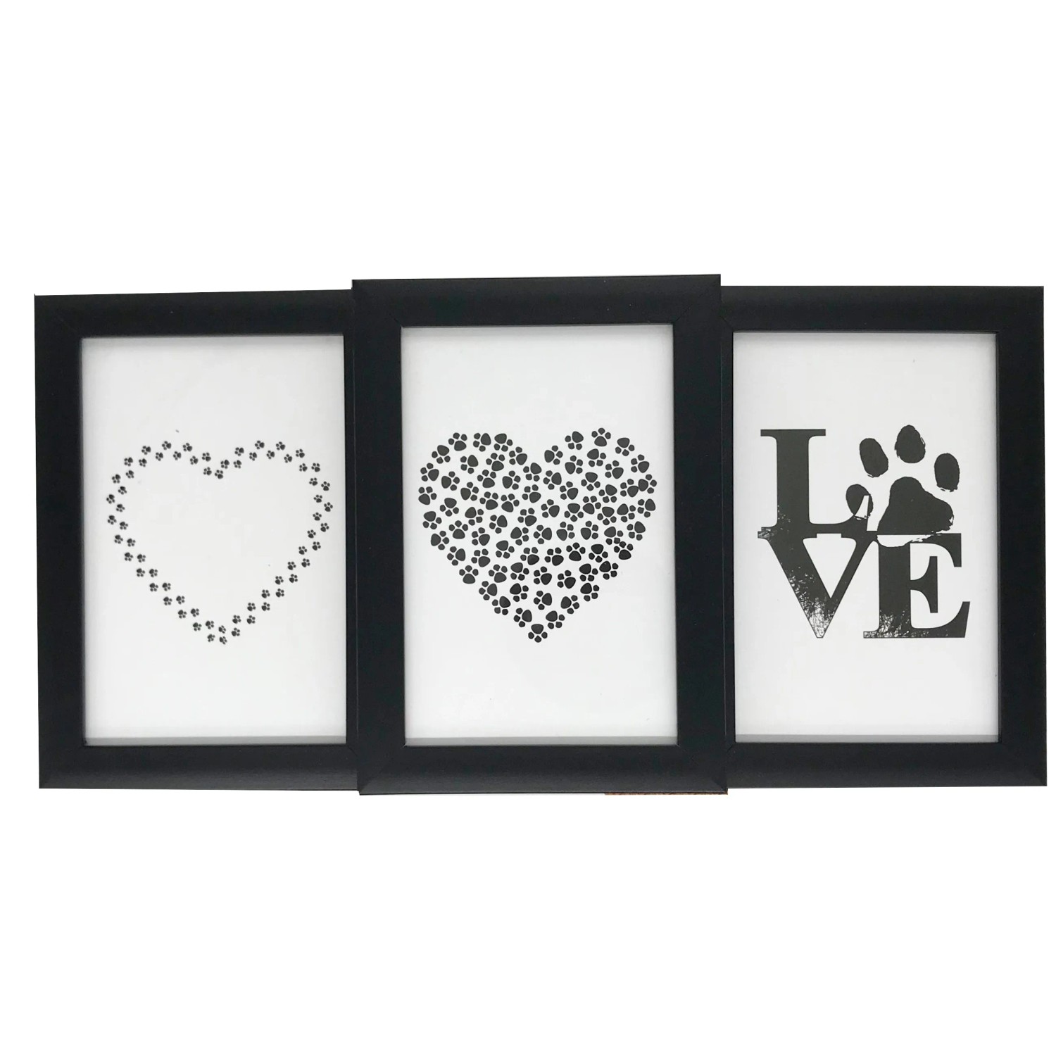 E-shop Bondecor Multirám pre 3 fotky, čierny 32 x 17 cm