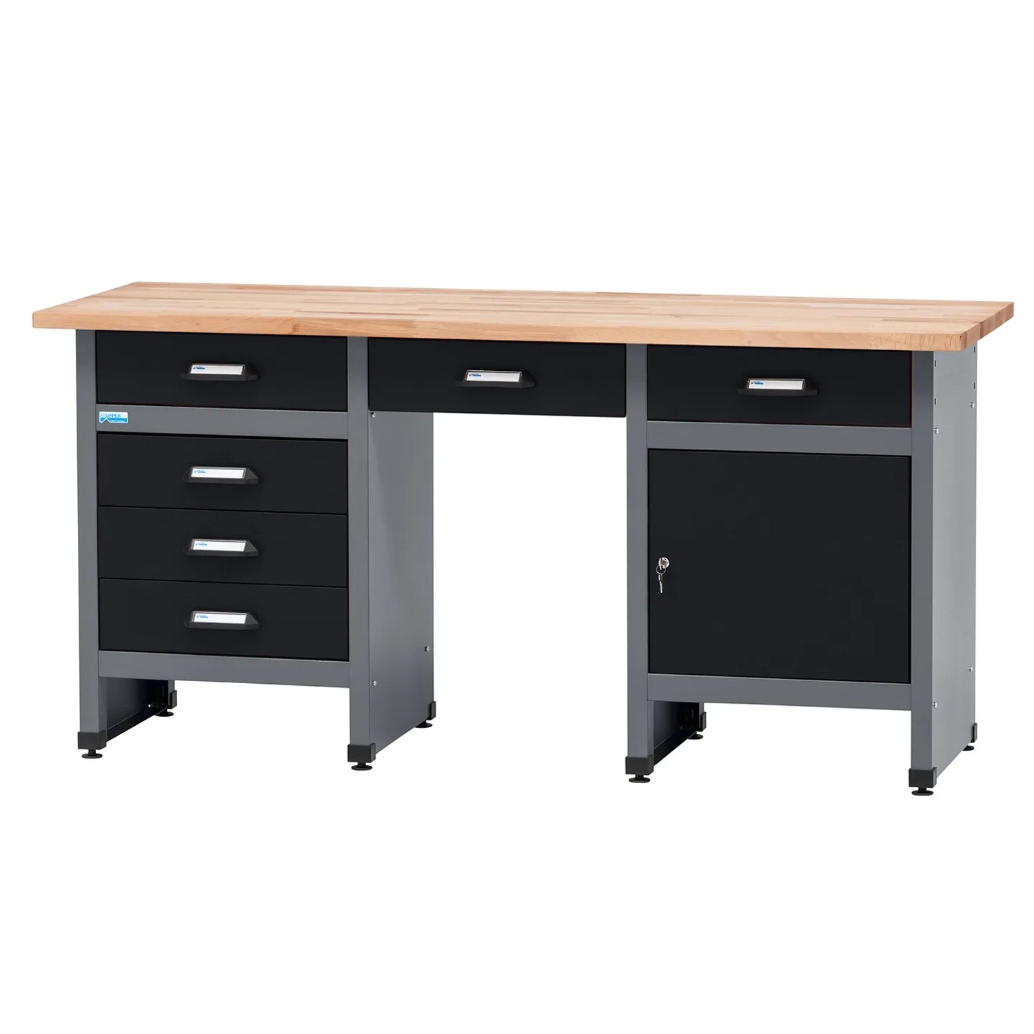 E-shop Küpper Dielenský pracovný stôl 12579, 1 dvierka/6 zásuviek (12 cm) 84x170x60 cm