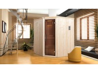 Weka Sauna Kiruna 2, pec, integrované ovládanie grafitové sklenené dvere