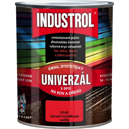 INDUSTROL Email na kov a drevo S2013 UNIVERZÁL 8140 červená rumelka svetlá 750ml