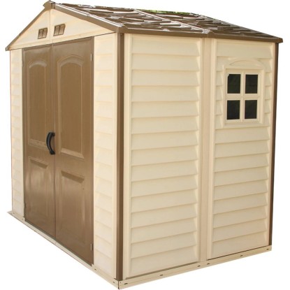 Duramax Plastový záhradný domček StoreAll, béžová, 245,4 x 168 x 222,7 cm