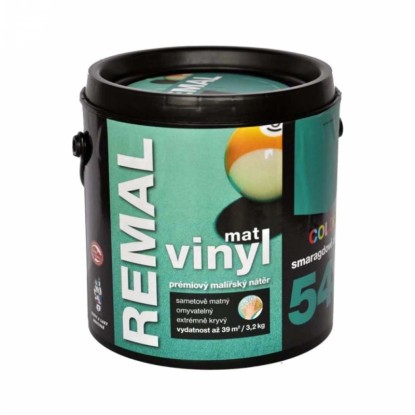 REMAL Vinyl COLOR Mat Prémiový maliarsky náter 540 smaragdovo zelená 3,2 kg