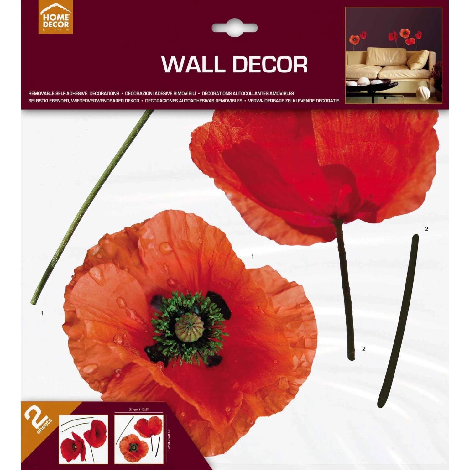 E-shop Crearreda Samolepiaca dekorácia Poppies