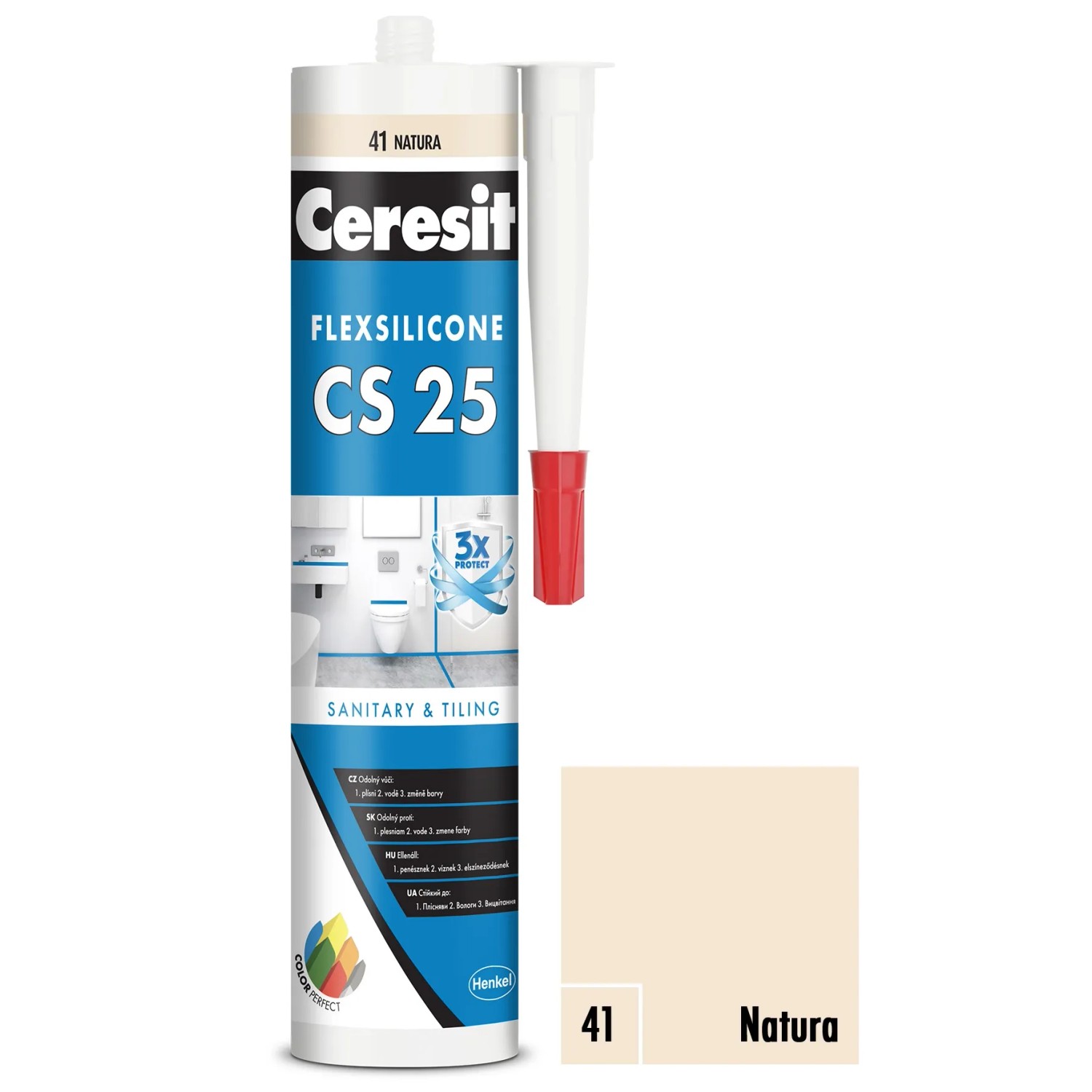 E-shop CERESIT CS 25 Sanitárny silikón 41 Natura 280 ml