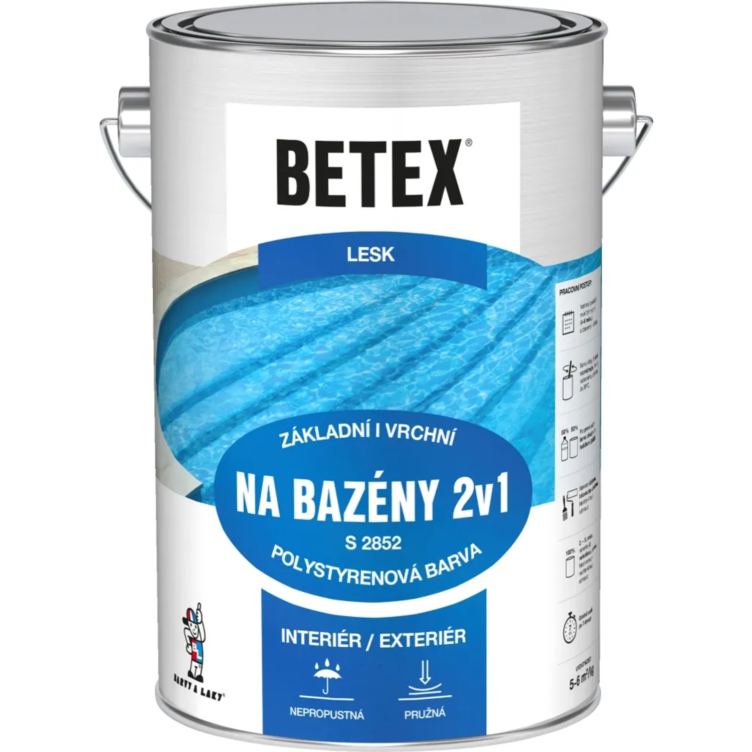 E-shop Betex 2v1 základná aj vrchná farba na bazény s2852, tmavo modrá, 4 kg
