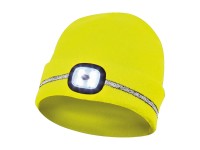 GEBOL Pletená čapica s LED osvetlením a reflexným prúžkom žltá UNI