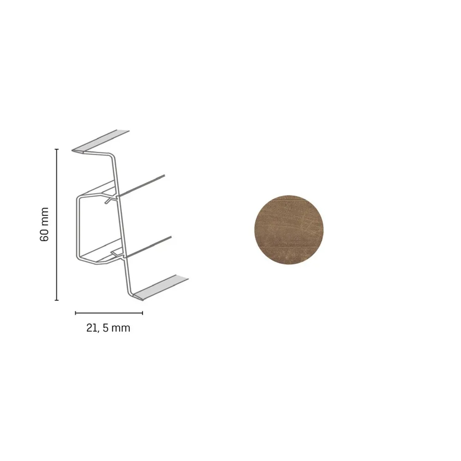 E-shop Döllken Profiles Lišta Q SLK 60 3044 60 x 21,5 x 2500 mm