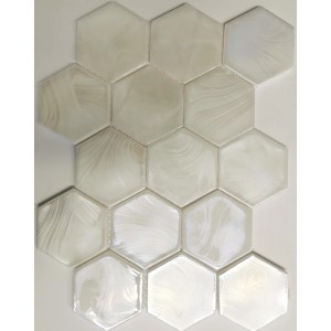 Mozaika Cadiz Hexagon biela: Keramické šesťhranné dlaždice na steny.