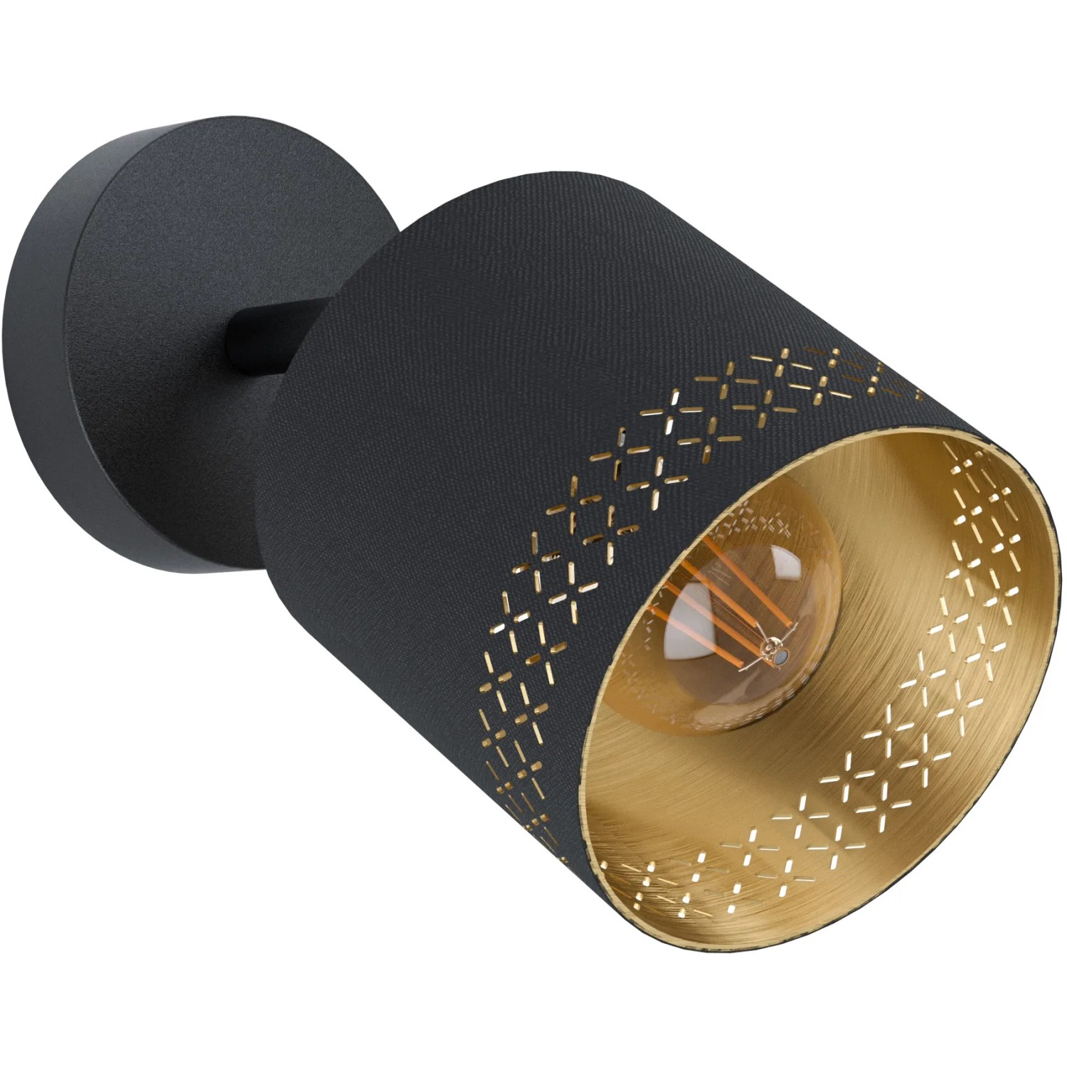 E-shop EGLO Bodové svietidlo ESTEPERRA čierne/zlaté pre 1 x E27 max. 28 W, pr. 12x24 cm