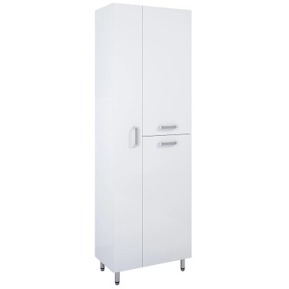 Maximus Vysoká kúpeľňová skrinka Eve, 3 dvierka, lesklá biela, 60 cm