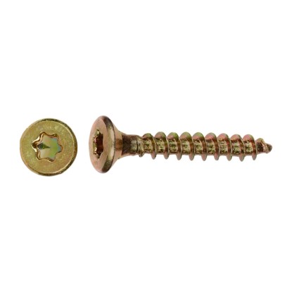 Uni skrutky so zápustnou hlavou TX20 plný závit žlto pozink. 4,5x16 mm, 200 ks