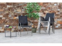 Acamp Stohovateľná záhradná stolička Auris antracitová/nero 90 x 60 x 55 cm, 6ks Acamp Stohovateľná záhradná stolička Auris antracitová/nero 90 x 60 x 55 cm, 6ks