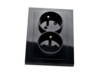 Zásuvka CUBUS dvojitá, grafitová