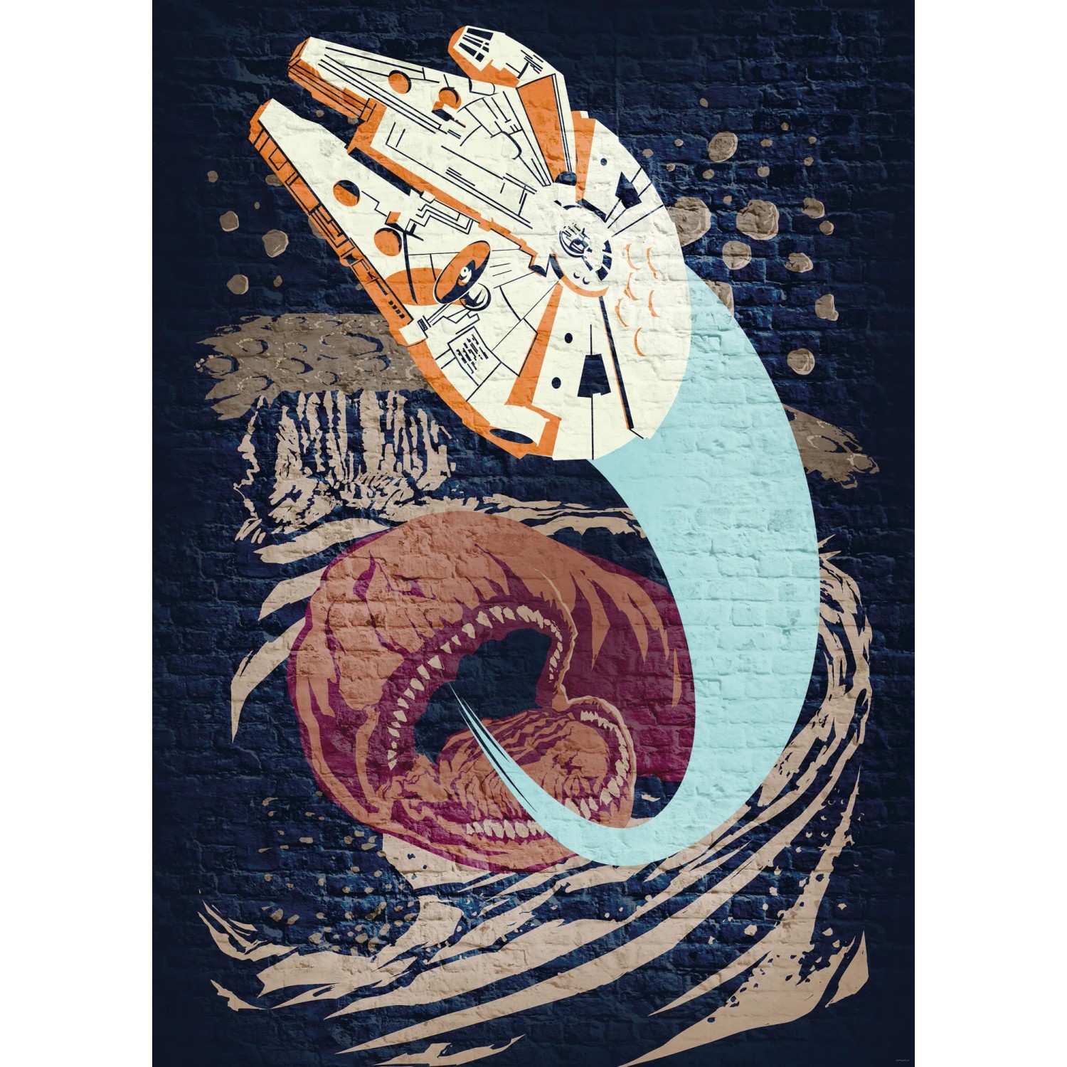 E-shop Komar Vliesová fototapeta Star Wars Classic Concrete Asteroid Worm 200 x 280 cm