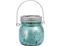 Dekoratívna solárna LED sklenená lampáš, IP44, modrá, pr. 8 x 9 cm