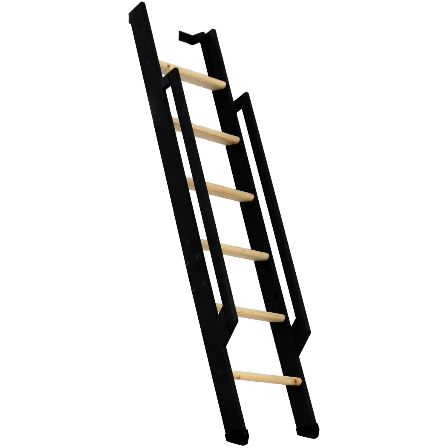 E-shop Minka STAIRS Priame rebríkové schodisko Strong smrk/čierna, 6 schodov, 152 cm