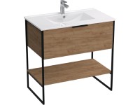 A-Interiéry Kúpeľňová skrinka Kubo Go 60 s keramickým umývadlom 60 cm zlatý dub