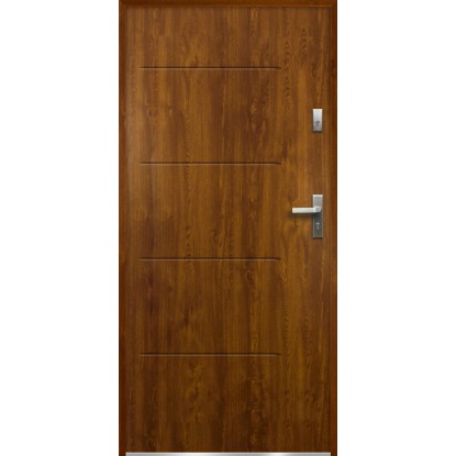 O.K. DOORS Oceľové vchodové dvere NIKE P55 zlatý dub 90 Ľ