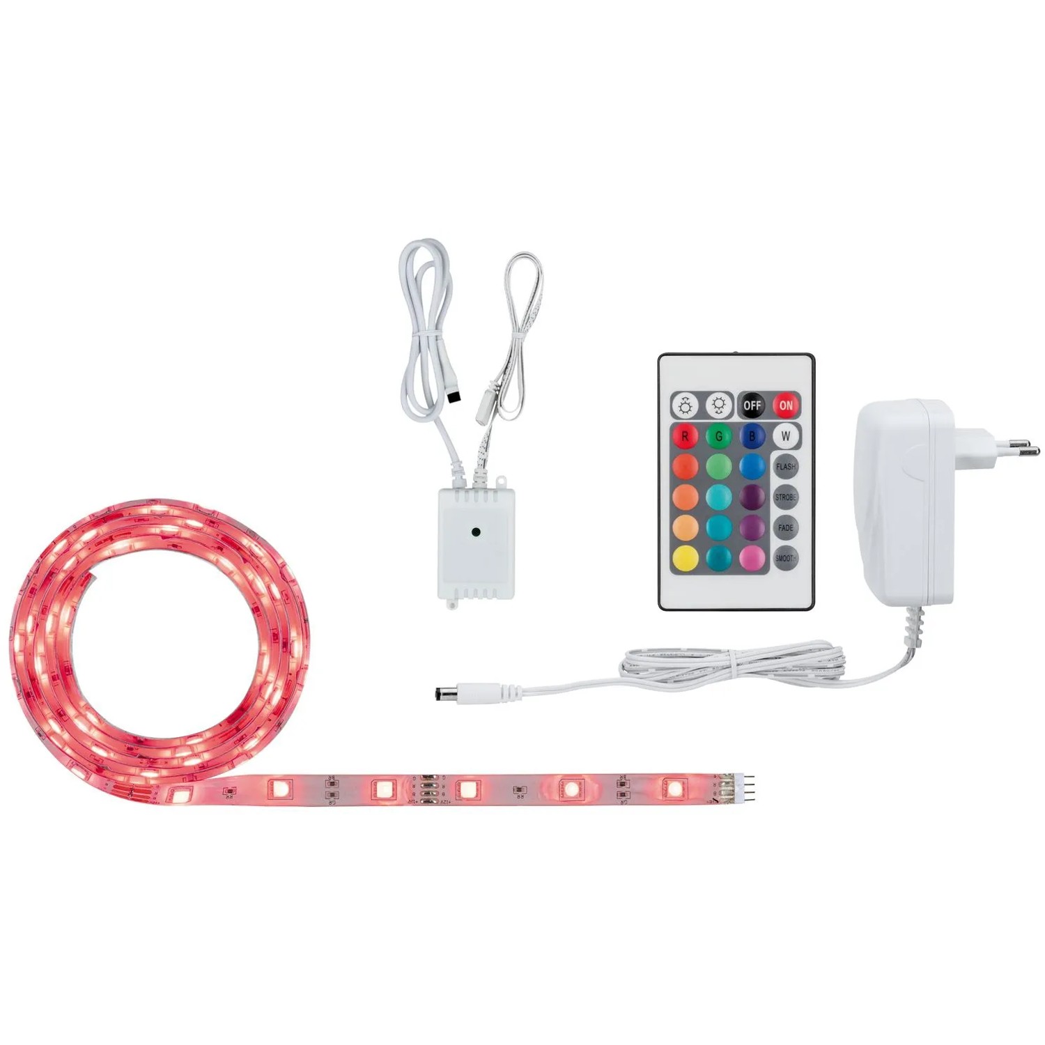 E-shop Paulmann Function SimpLED Pásik 1,5 m RGB 12 W, 230/12 V DC biely kovový plastov