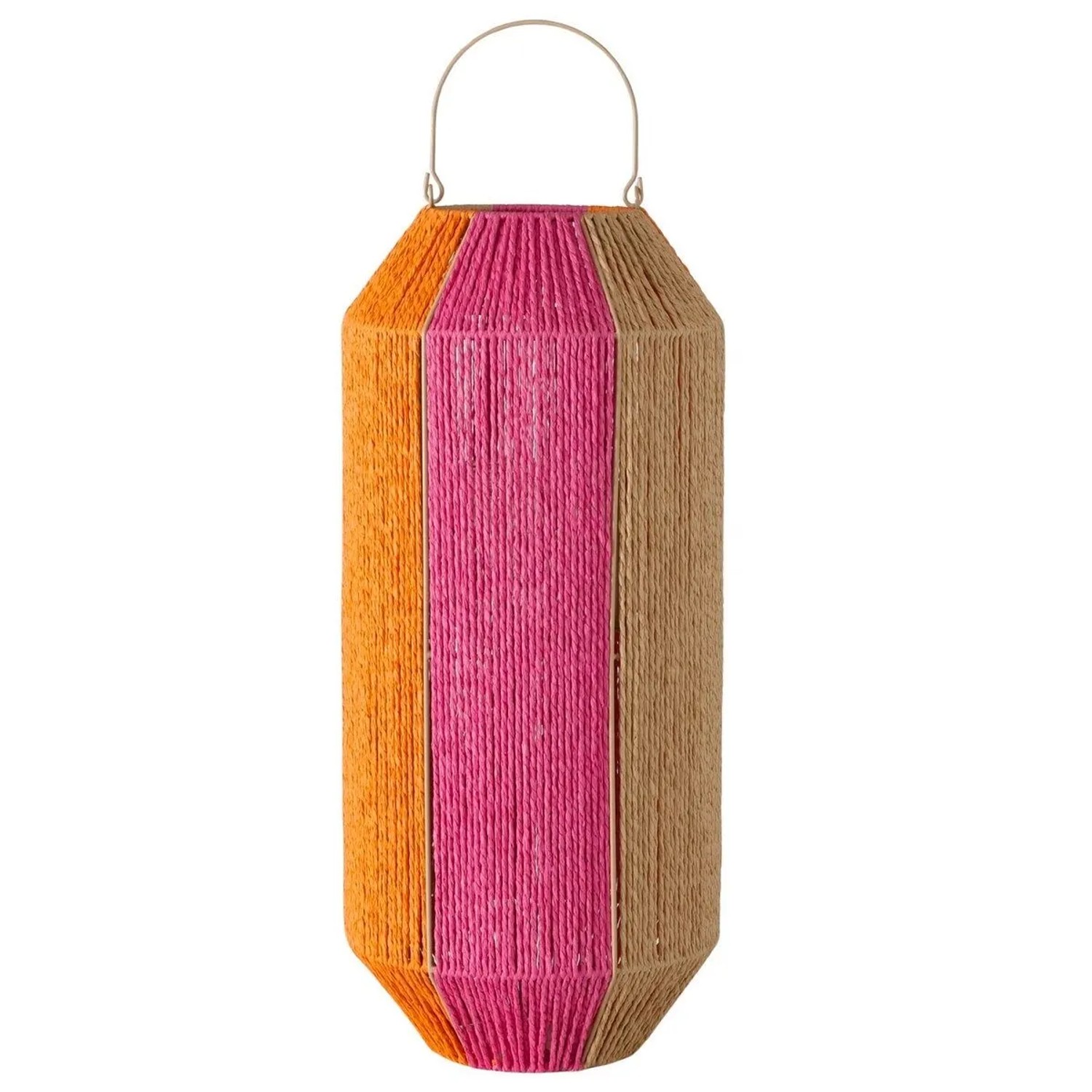 E-shop Boltze Papierová lampáš Mikaela, oranžová/ružová/prírodná, pr. 26 x 50 cm