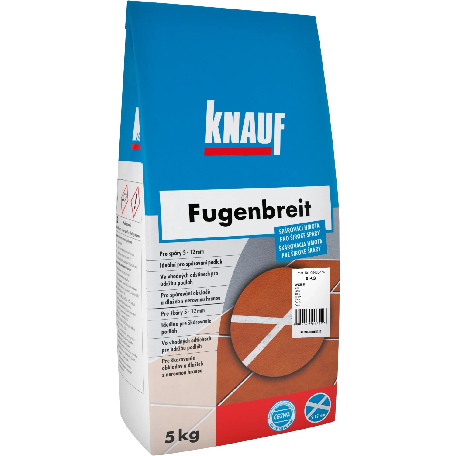 E-shop Knauf škárovacia hmota Fugenbreit, Weiss, 5 kg