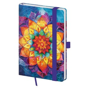 Helma 365 Týždenný vreckový diár 2027 A6 Vario Mandala s gumičkou 10,5 x 14,8 cm