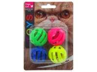 Magic Cat Goods Plastová dierovaná loptička s rolničkou, 4 ks, pr. 37,5 mm
