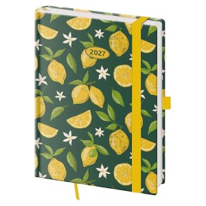 Helma 365 Týždenný diár 2027 B6 Vario Lemons s gumičkou 12,5 x 17,6 cm