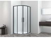 Sanotechnik Štvrťkruhový sprchový kút SANOSLIM BLACK 78-80x78-80x200cm(SLR80B)