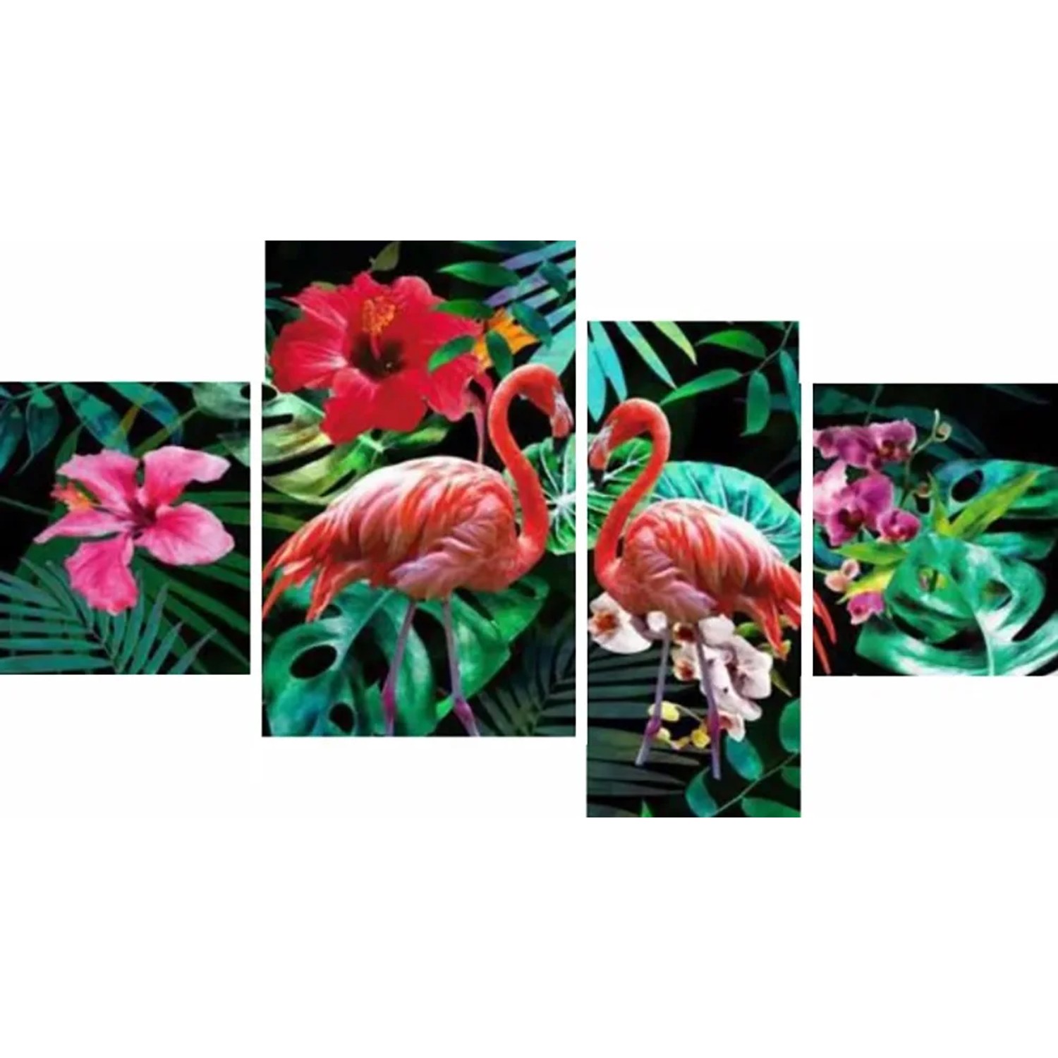 E-shop Bondecor 4dielna súprava obrazov Fauna 70 x 100 cm