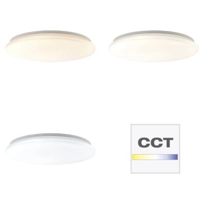 LED stropné svietidlo Brilliant Tribola, biele, Ø 48,5 cm, s CCT reguláciou svetla a rôznymi farbami svetla.