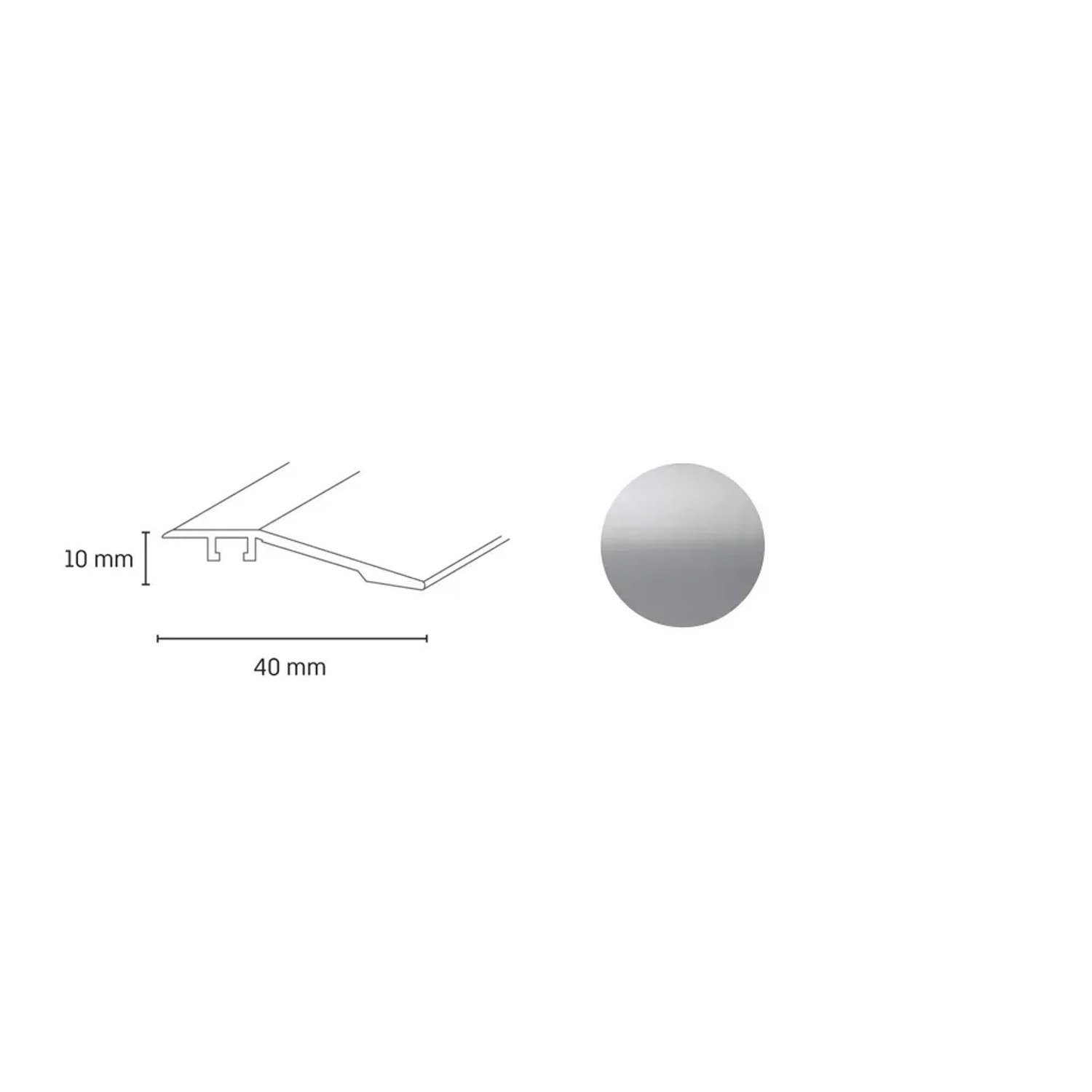 E-shop Döllken Profiles Vyrovnávací profil DP 70 hmoždinka 40 x 900 mm, strieborný