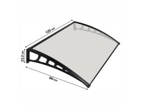 Dverná strieška, transparentná/antracitová, 120 x 80 x 24 cm