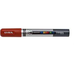 LYRA Mark All Marker, hnedý, na všetky povrchy. Permanentný fix s okrúhlym hrotom (2 mm).