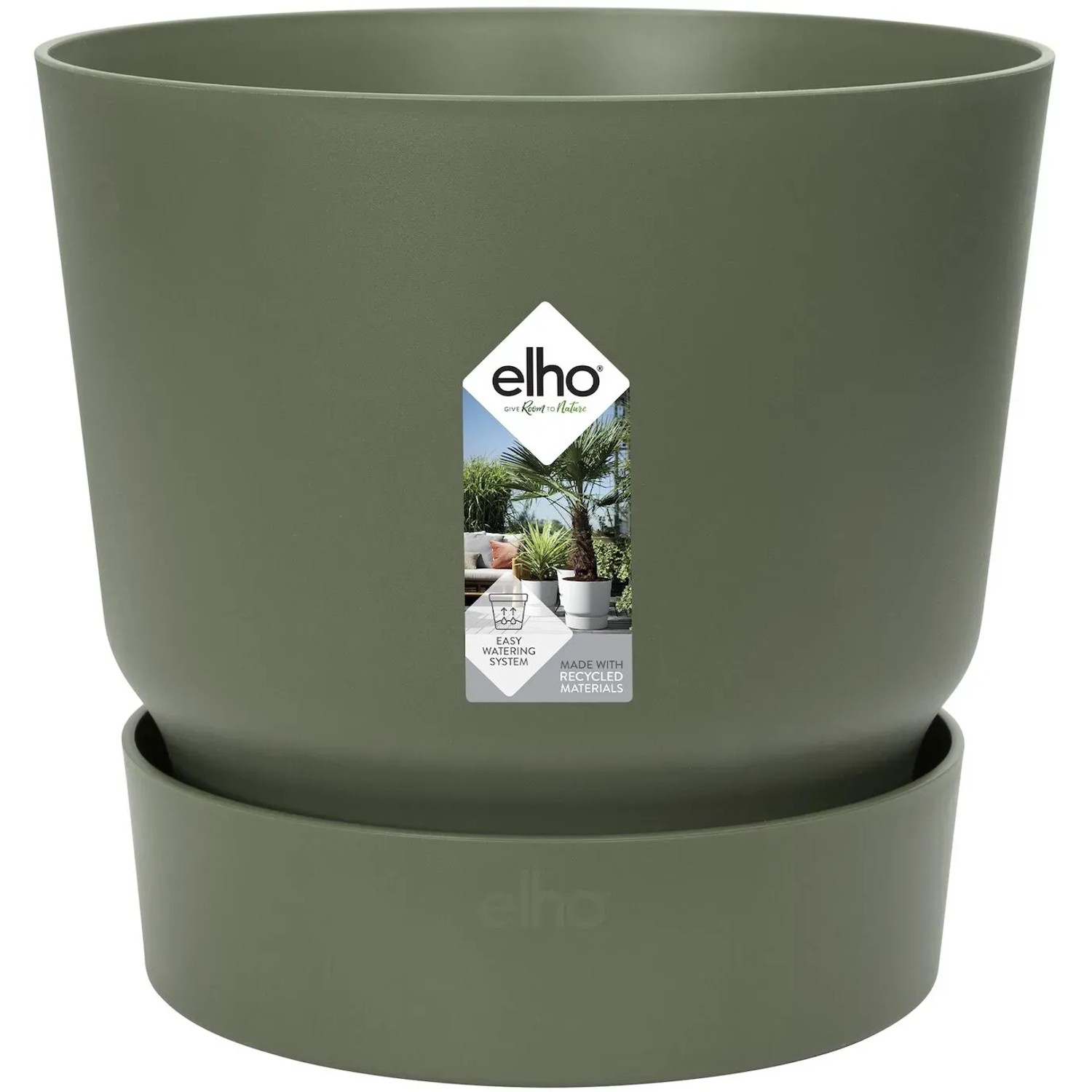 E-shop elho Kvetináč Greenville Round listovo zelený, pr. 14 x 13 cm
