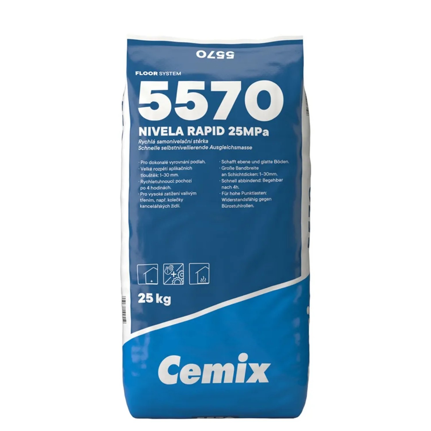 E-shop Cemix 5570 Rýchla samonivelačná stierka NIVELA RAPID 25 Mpa, 25 kg (PE)