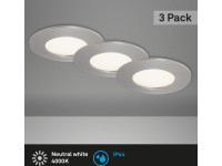 Briloner Vstavané LED svietidlo matný nikel V: 3 cm priemer: 8,5 cm