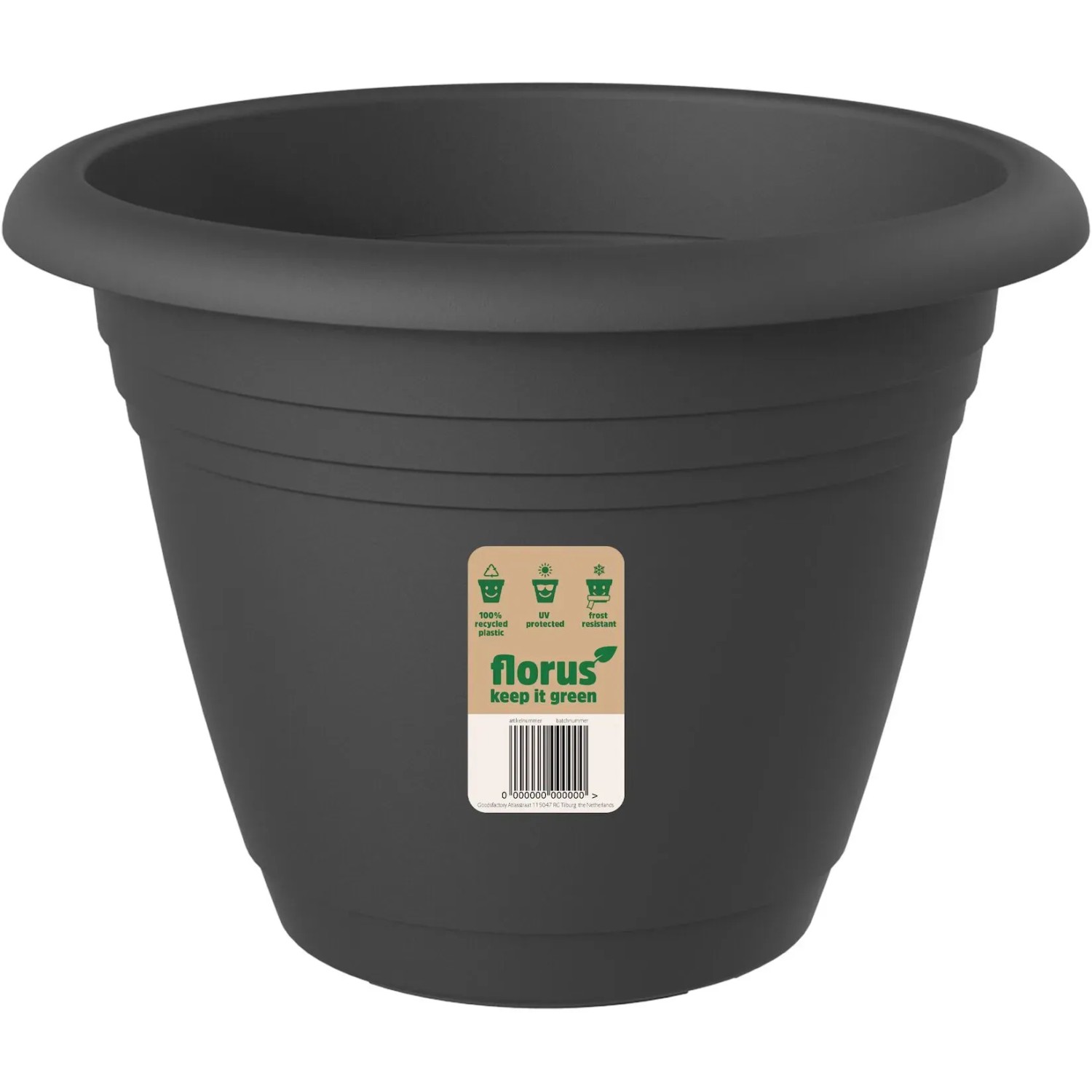 E-shop Florus Kvetináč Mediterran Campana Fiore Alessia, pr. 39 cm, antracitový