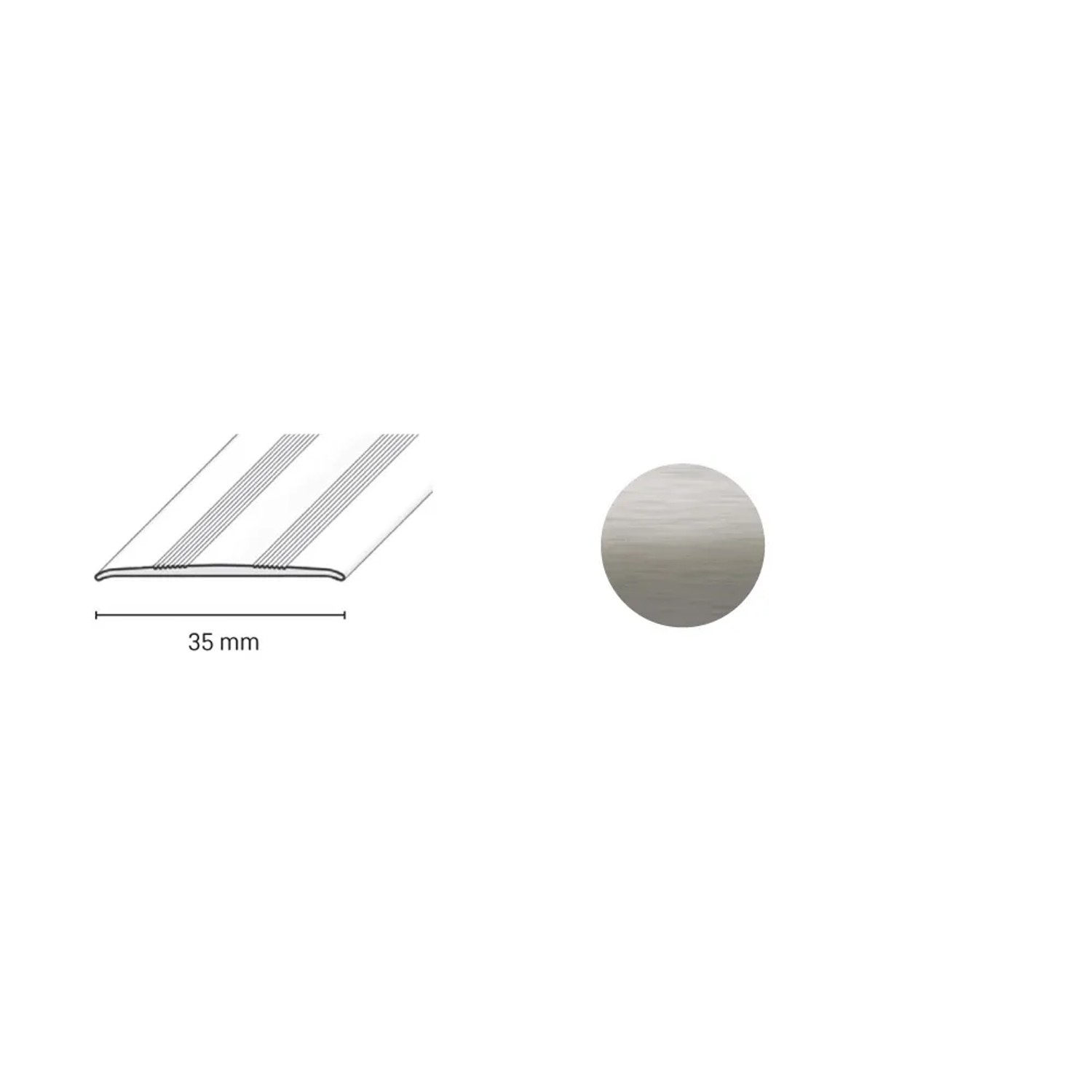 E-shop Döllken Profiles Prechodový profil DP 08 skrutkovací 35 x 930 mm, nerezový