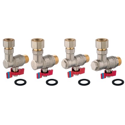 Ferro Súprava guľových kohútov ZK2F1520 pre pripojenie kotla, 4dielna