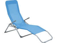 Skladacie záhradné lehátko Pando svetlo modré 141 x 61 x 57-95 cm
