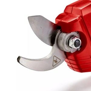 Detail: Akumulátorové nožnice na konáre Einhell Power X-Change GE-LS 18 Li-Solo, ostré obtokové čepele pre presné rezy.